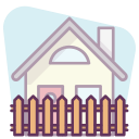 Icono de una casa con barandilla